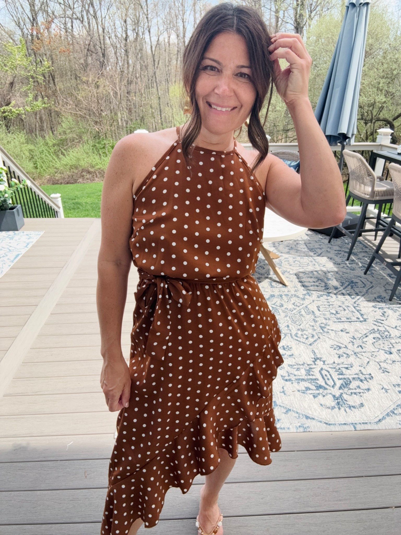 Pretty Woman vibes in this halter style flowy dress. Perfect for a spring event. 

#LTKOver40 #LTKMothersDay #LTKmomlife