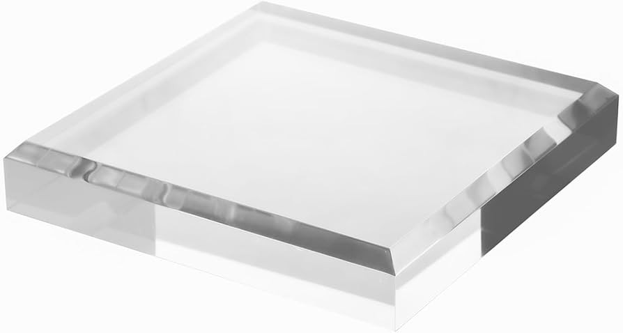 CiaoHER 1in Thickness Beveled Acrylic Square Display Block Clear Polished Pedestal Stand Riser (8... | Amazon (US)
