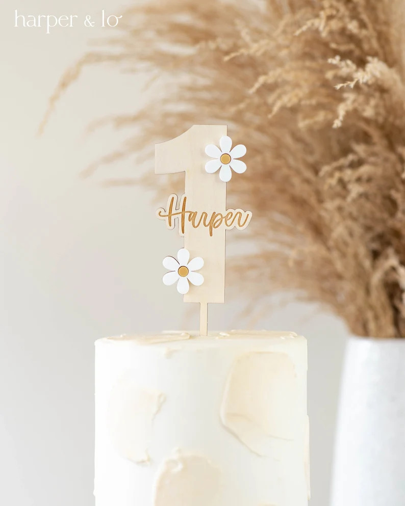 Daisy Cake Topper Flower Daisy Birthday Party Decor Custom - Etsy | Etsy (US)