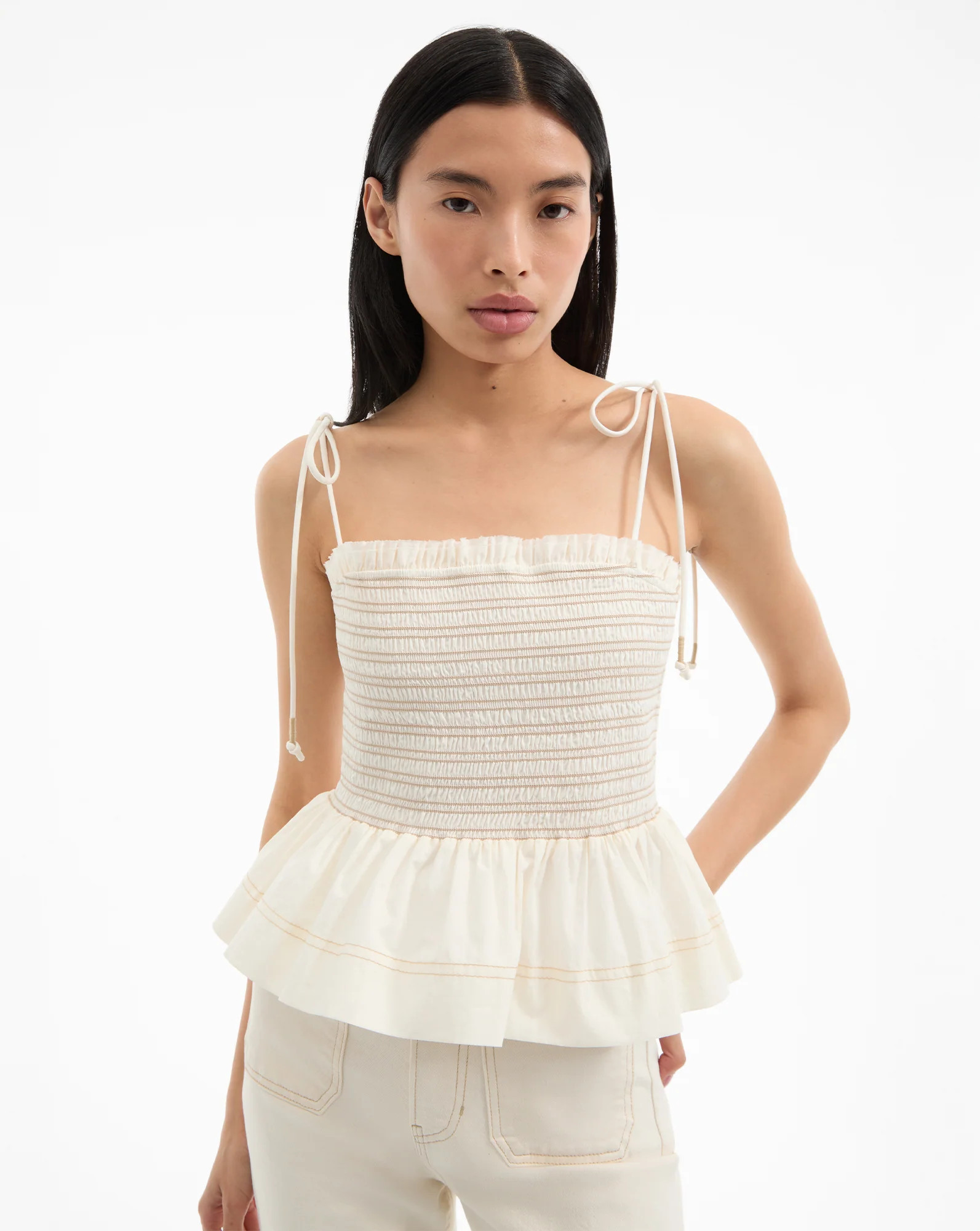 Ophelia Smocked Tank Top | Veronica Beard