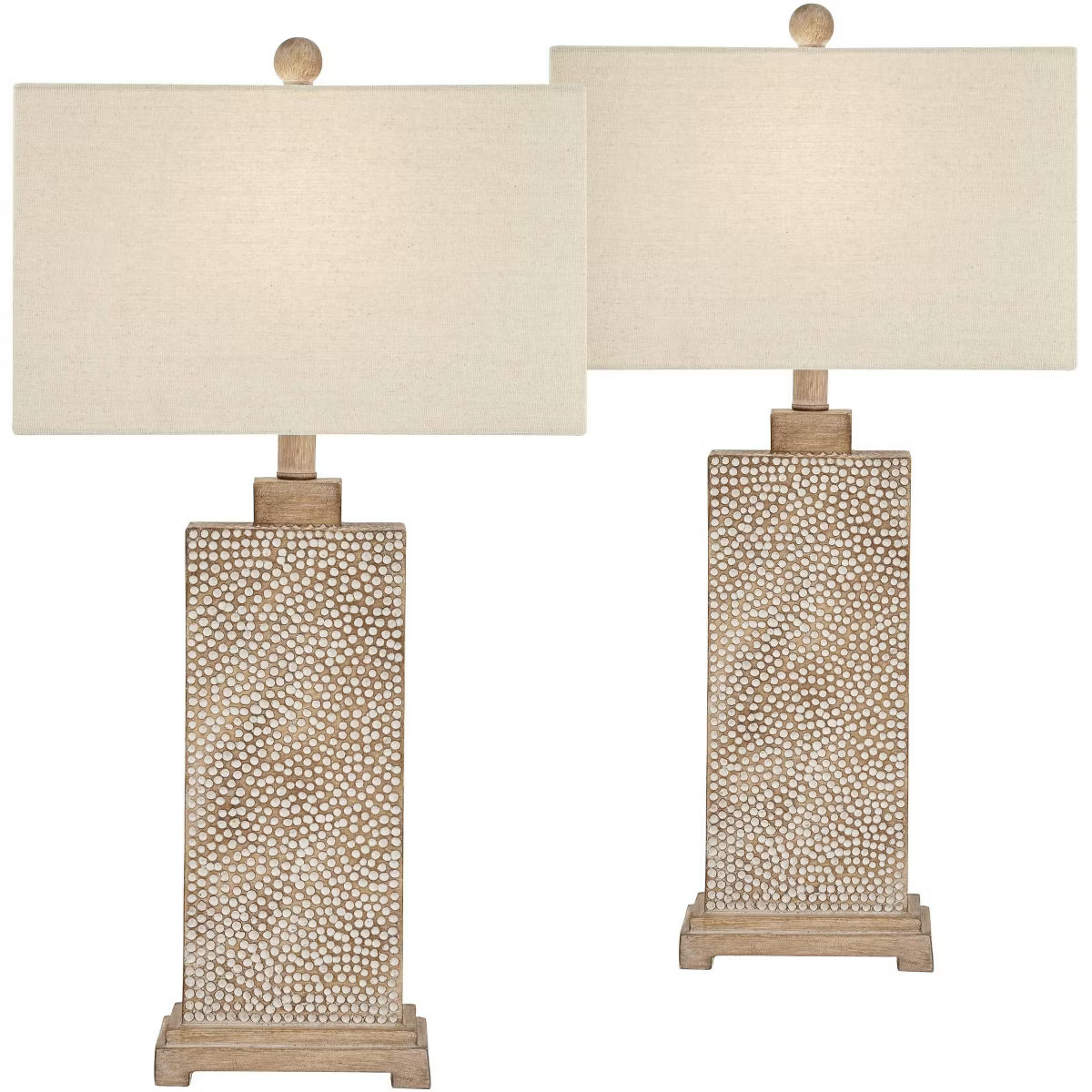 360 Lighting Caldwell Rustic Farmhouse Table Lamps 26 3/4" High Set of 2 Earth Tone Hammered Oatm... | Target