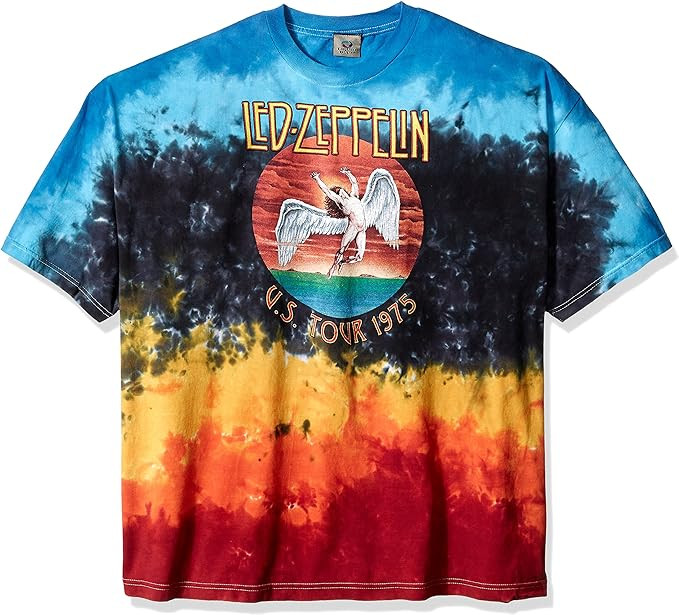 Liquid Blue Men's Led Zeppelin Icarus 1975 Tie Dye Short Sleeve T-Shirt | Amazon (US)