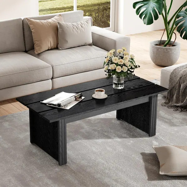Black Coffee Table, Wood Classic Center Table for Living Room, 42" | Bed Bath & Beyond