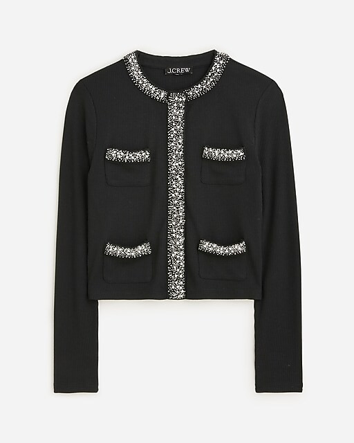 Vintage rib lady jacket with jewel trim | J. Crew US