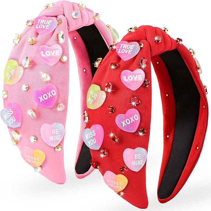 Valentines Headbands for Women Teen Girls, Gradient Heart Headband, Valentines Day Gifts for Her ... | Amazon (US)