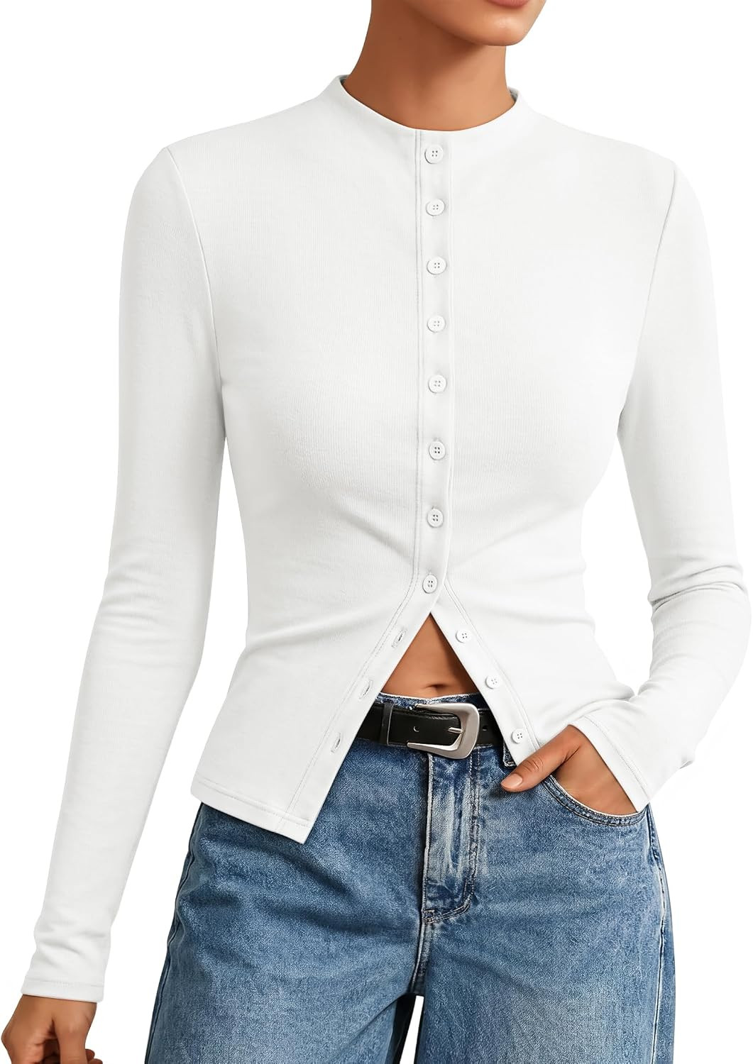 ZESICA Women's Mock Neck Lightweight Cardigan Sweaters 2026 Fall Outfits | Amazon (US)