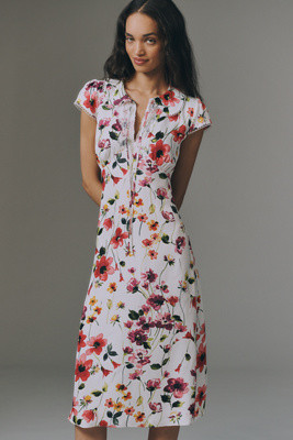 By Anthropologie Collared Short-Sleeve Midi Dress | Anthropologie (US)