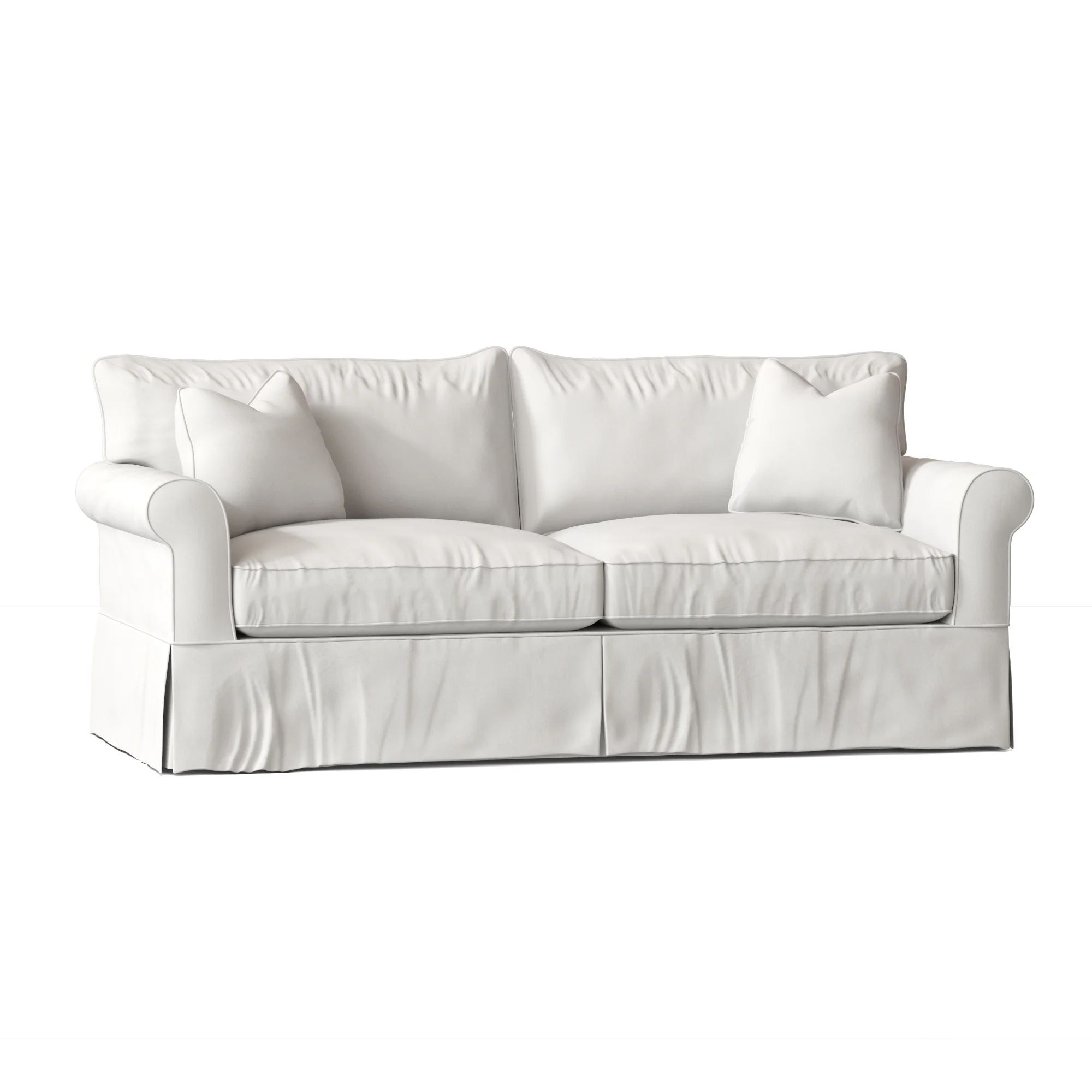 Amari 84'' Rolled Arm Slipcovered Sofa Bed with Reversible Cushions | Wayfair North America