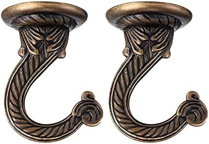 GDQLCNXB 2 Sets 55mm/2.17" Ceiling Metal Ceiling Hooks, Heavy Duty Swag Ceiling Hooks with Hardwa... | Amazon (US)