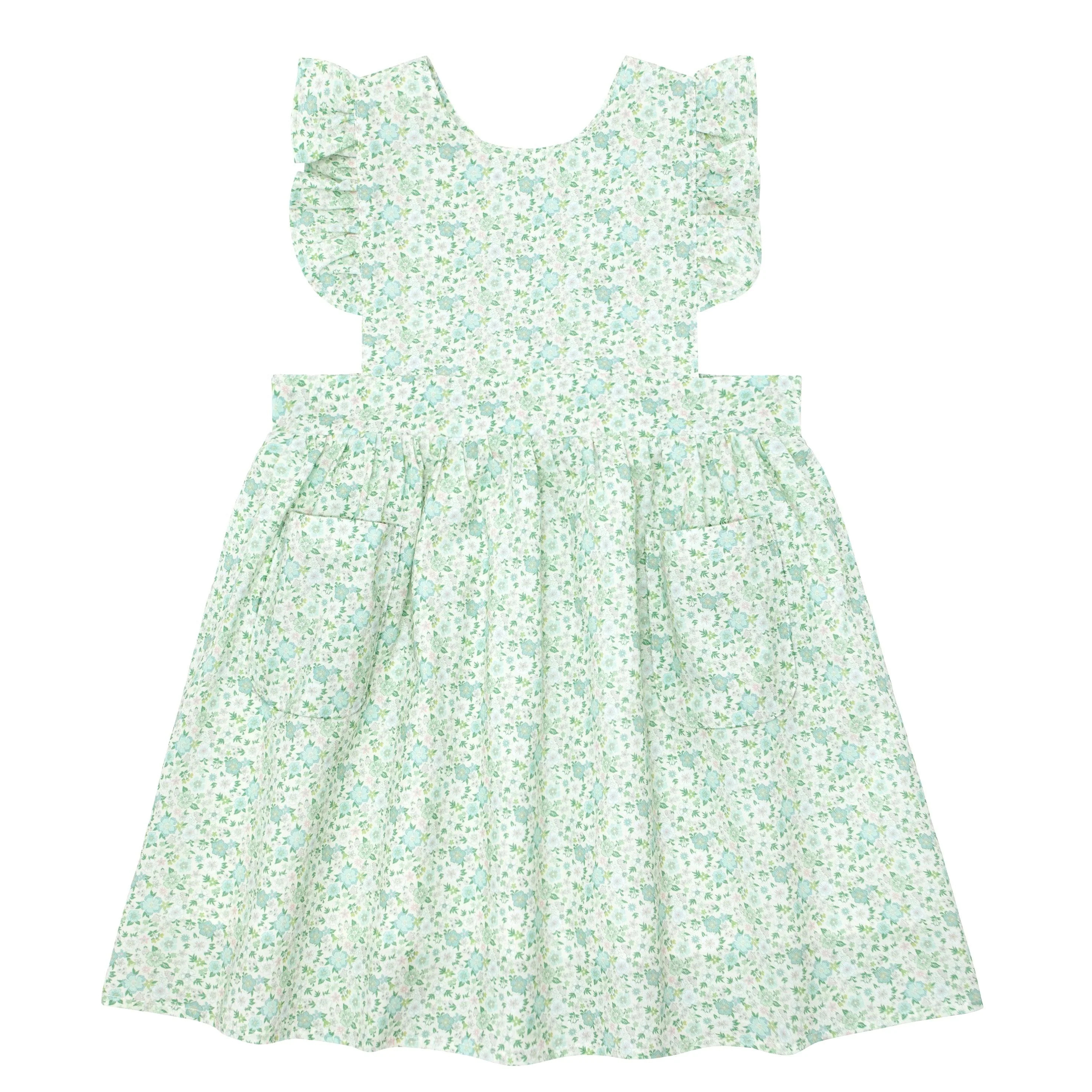 girls sea marsh floral pinafore dress | minnow