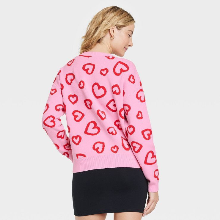 Women's Valentine's Day Graphic Cardigan - Pink | Target