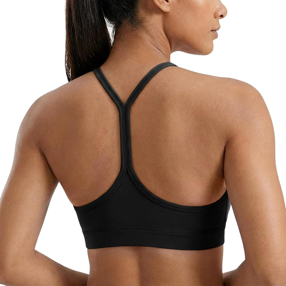 Aoysky Womens Y Back Racerback Sports Bras Padded Low Impact Spaghetti Thin Strap Wireless Scoop ... | Amazon (US)
