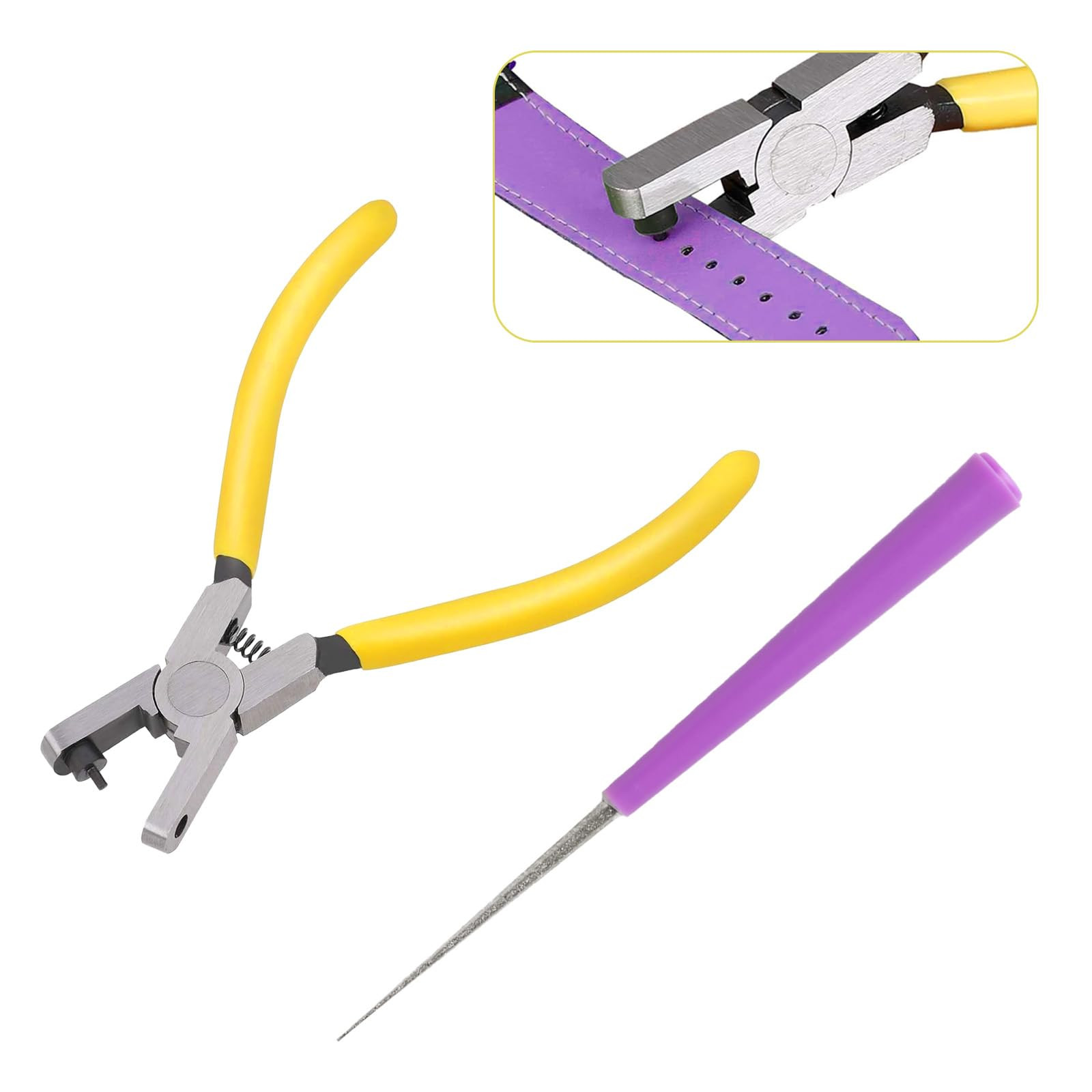 2PCS Band Leather Punching Pliers 2.0mm Belt Punch Tool for Belt Punching Tool Lace Punch Hand Wr... | Amazon (US)