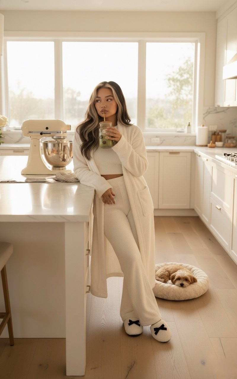 Cozy morning outfit inspo 🤍
Soft knit loungewear set paired with a long cardigan and fluffy slippers — perfect for slow mornings, coffee rituals, and self-care days.
Linked below — full look + similar cozy favorites.

#LTKStyle #LTKFinds #LTKLoungewear #MorningRoutine #SoftLife #CozyVibes #LifestyleInspo #HomeInspo 

#LTKHome #LTKGiftGuide #LTKHome #LTKPets