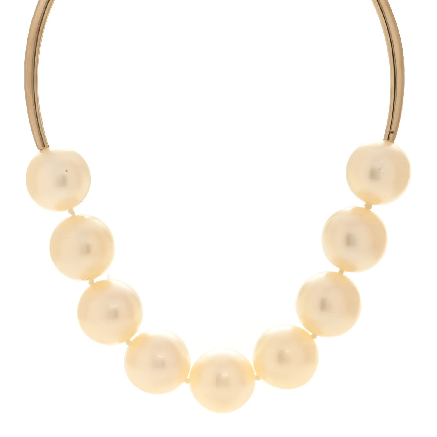 Chanel Metal Giant Pearl Choker Necklace Gold White 1861930 | FASHIONPHILE (US)
