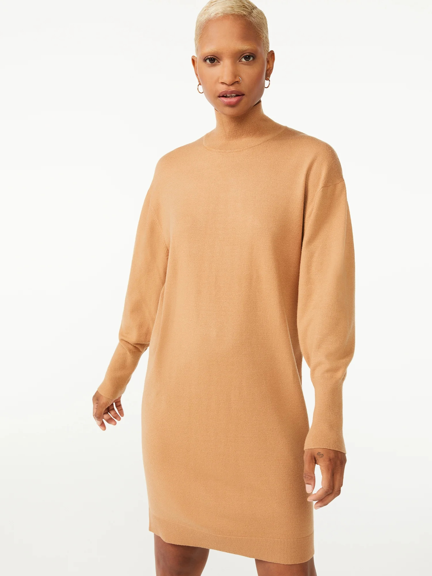 Free Assembly Women's Turtleneck Sweater Dress - Walmart.com | Walmart (US)