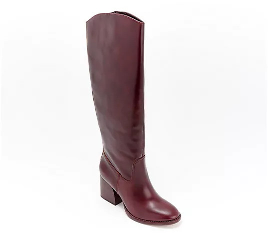 Vince Camuto Leather Extra Wide Calf Tall Boots - Leila Ex Wide | QVC
