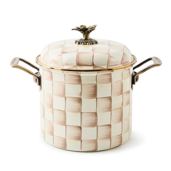 MacKenzie-Childs Mocha Check 7 Qt. Stockpot | MacKenzie-Childs