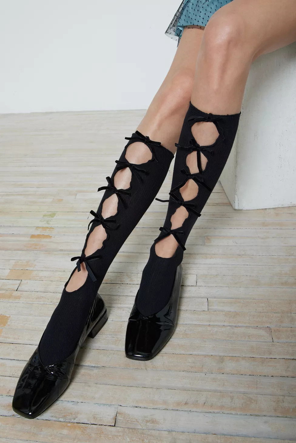 Bow-Topped Cutout Sock | Urban Outfitters (US and RoW)