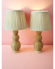 2pk 25in Rattan Double Gourd Table Lamps | HomeGoods