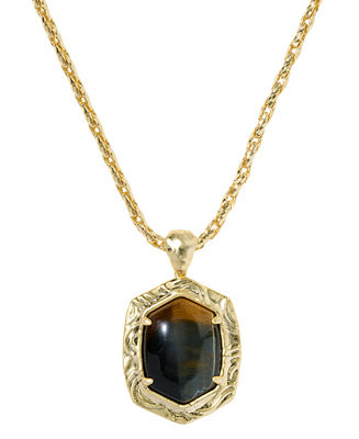14k Gold-Plated Tiger Striped Daphne Long Pendant Necklace | Macy's