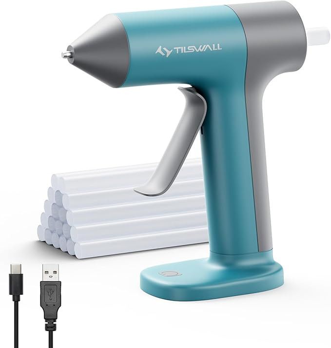 Tilswall Cordless Hot Glue Gun, Rapid 30s Preheat, Mini glue gun and sticks set with 2000mAh Type... | Amazon (US)