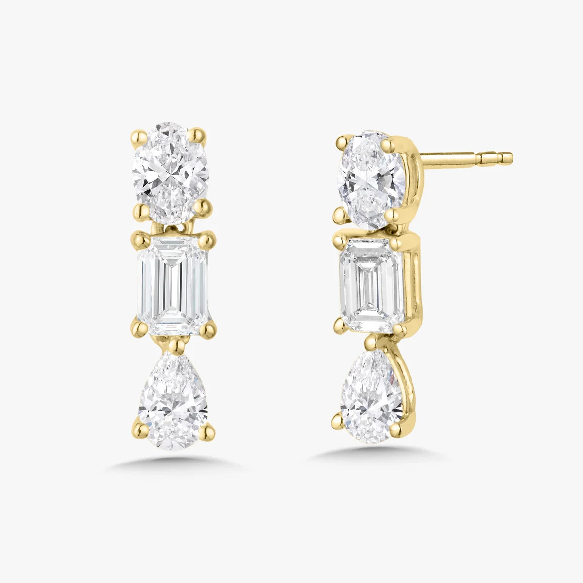 Mini Parke Multi Mixed Shape Diamond Dangle Stud Earrings 0.50 ctw | RW Fine Jewelry