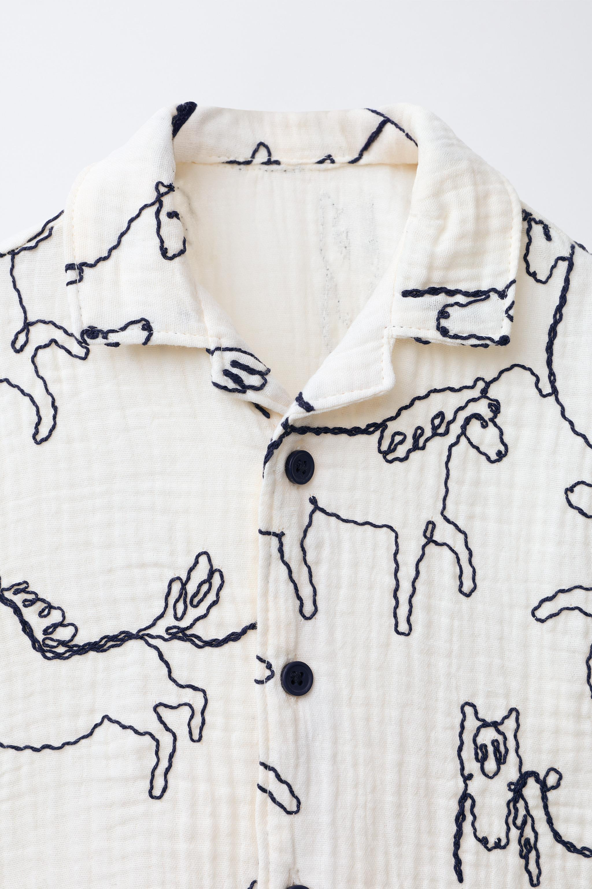 SHIRT WITH RAISED HORSE PRINT TEXTURE | Zara US