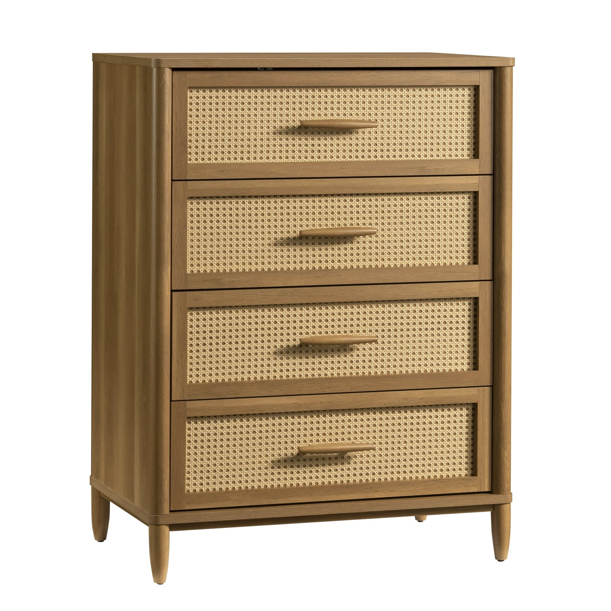 Better Homes & Gardens Springwood Caning 4-Drawer Dresser, Light Honey Finish | Walmart (US)
