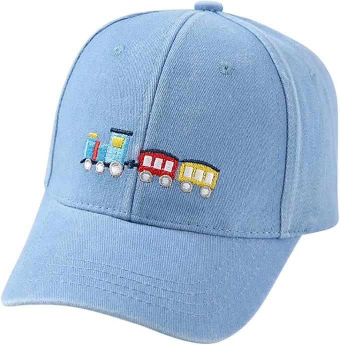 Cute Train Vehicle Embroidered Kids Baseball Caps Adjustable Cotton Washed Toddler Sun Hat Vintag... | Amazon (US)