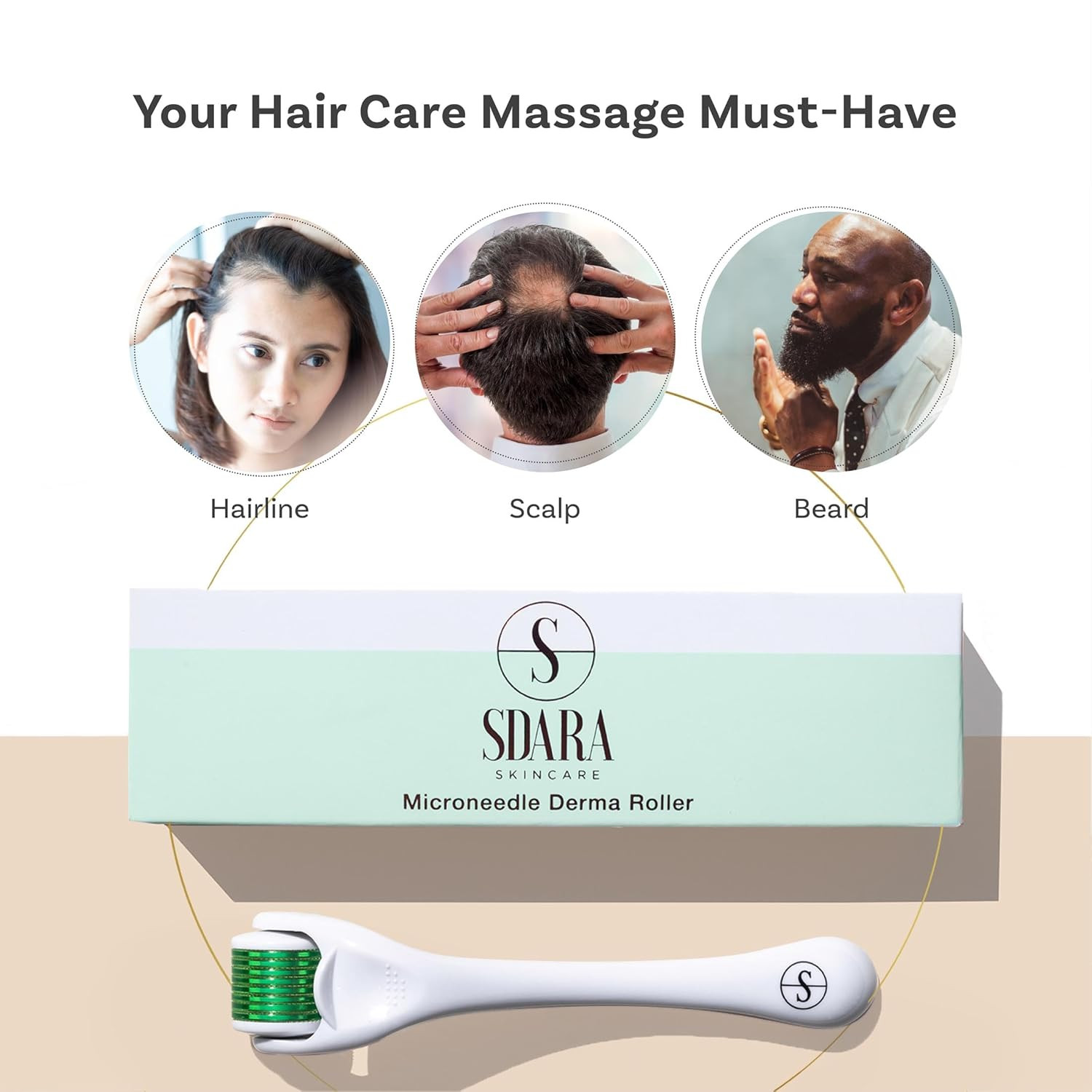 Derma Roller Microneedling Roller for Face, Beard Growth - Includes Free Storage Case (1-Pack), B... | Amazon (US)