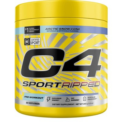 C4 Sport Ripped Pre-Workout Powder - Arctic Snow Cone - 9.9oz/20 Servings | Target