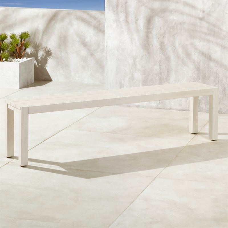 Matera Large White Wood Dining Bench + Reviews | CB2 | CB2