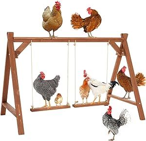 PETSFIT Chicken Coop Toy for Hens with 2 Chicken Swings, Chicken Perch for Pet's Healthy & Play, ... | Amazon (US)