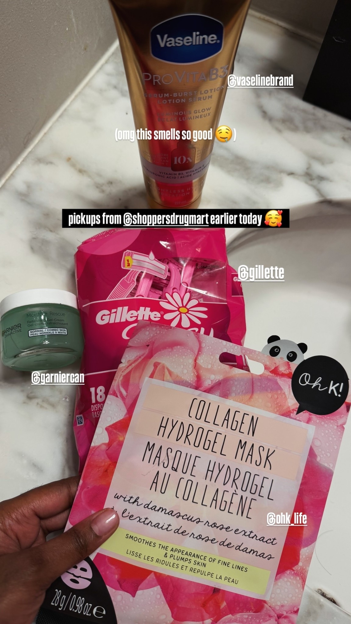 @ohk_life  @gillette  @garniercan  @vaselinebrand (omg this smells so good 🤤) pickups from @shoppersdrugmart earlier today 🥰

#LTKbeauty #LTKwinter #LTKcanada