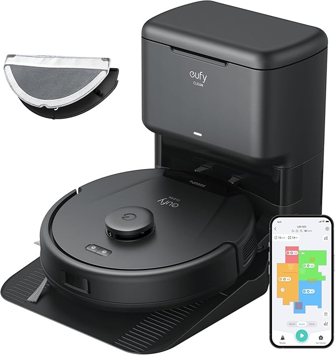 eufy L60 Hybrid Robot Vacuum with Self Empty Station, Hair Detangling Technology, Up to 60 Days o... | Amazon (US)