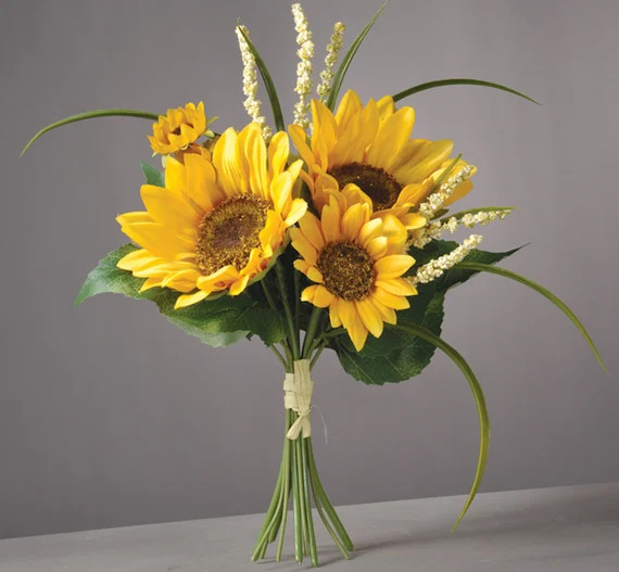 New Artificial Sunflower Bouquet 11 in Length | Etsy | Etsy (US)