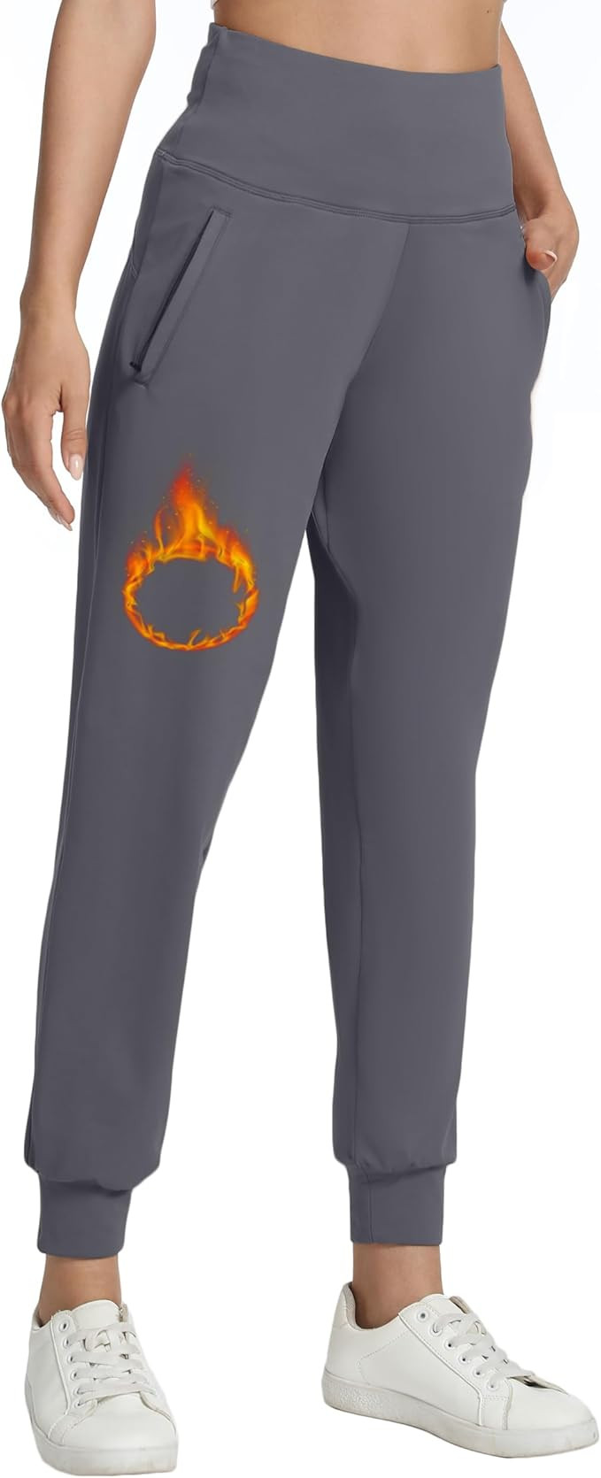 Womens Joggers with Zipper Pockets Lightweight Workout Athletic Tapered Pants for Travel Gym Loun... | Amazon (US)