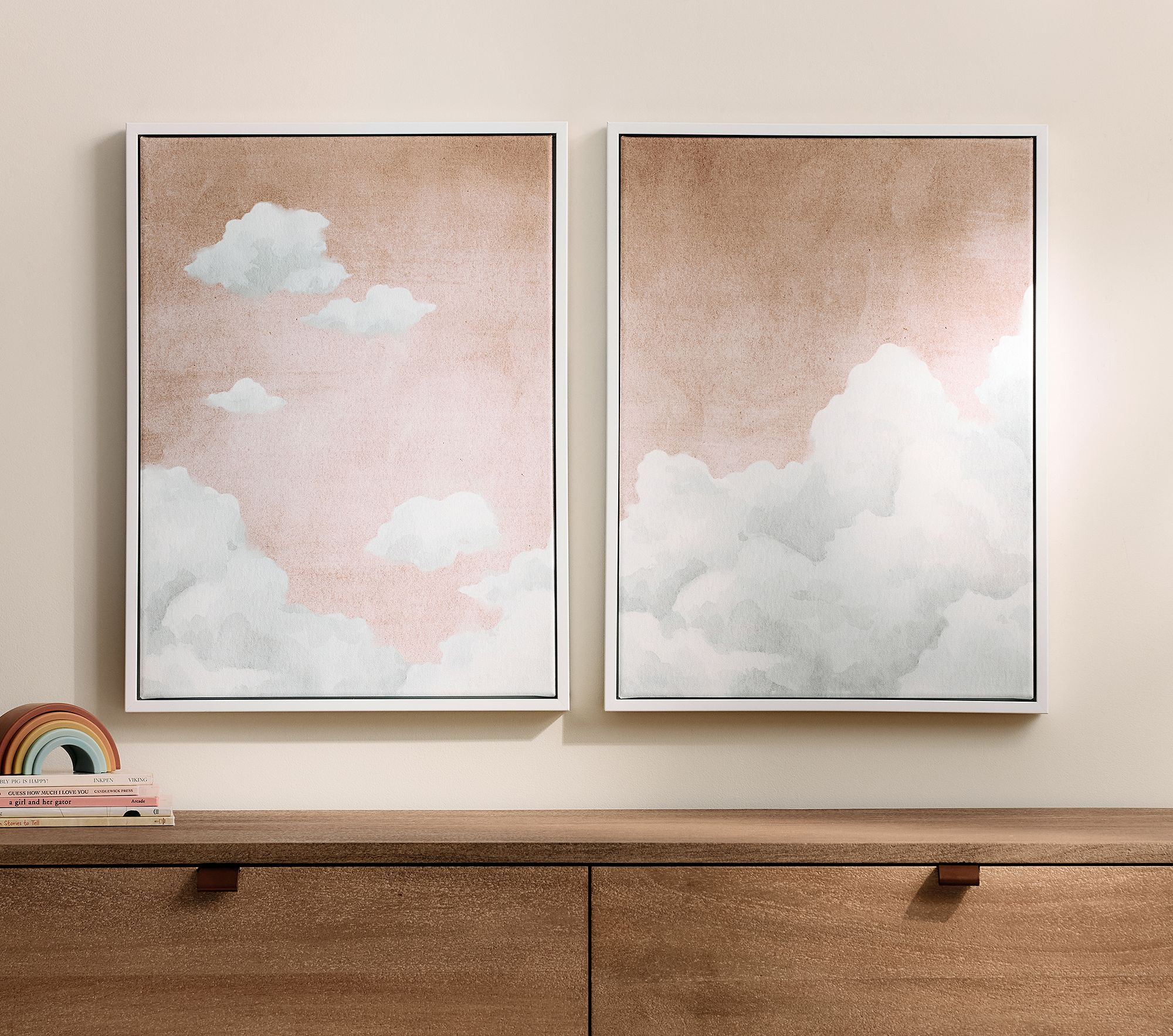 Blush Cloud Art, Set of 2 (18"x 24") | Pottery Barn Kids
