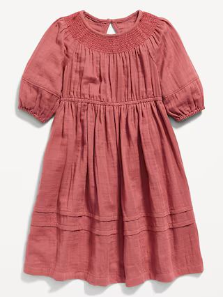 Smocked 3/4-Sleeve Swing Dress for Toddler Girls | Old Navy (US)