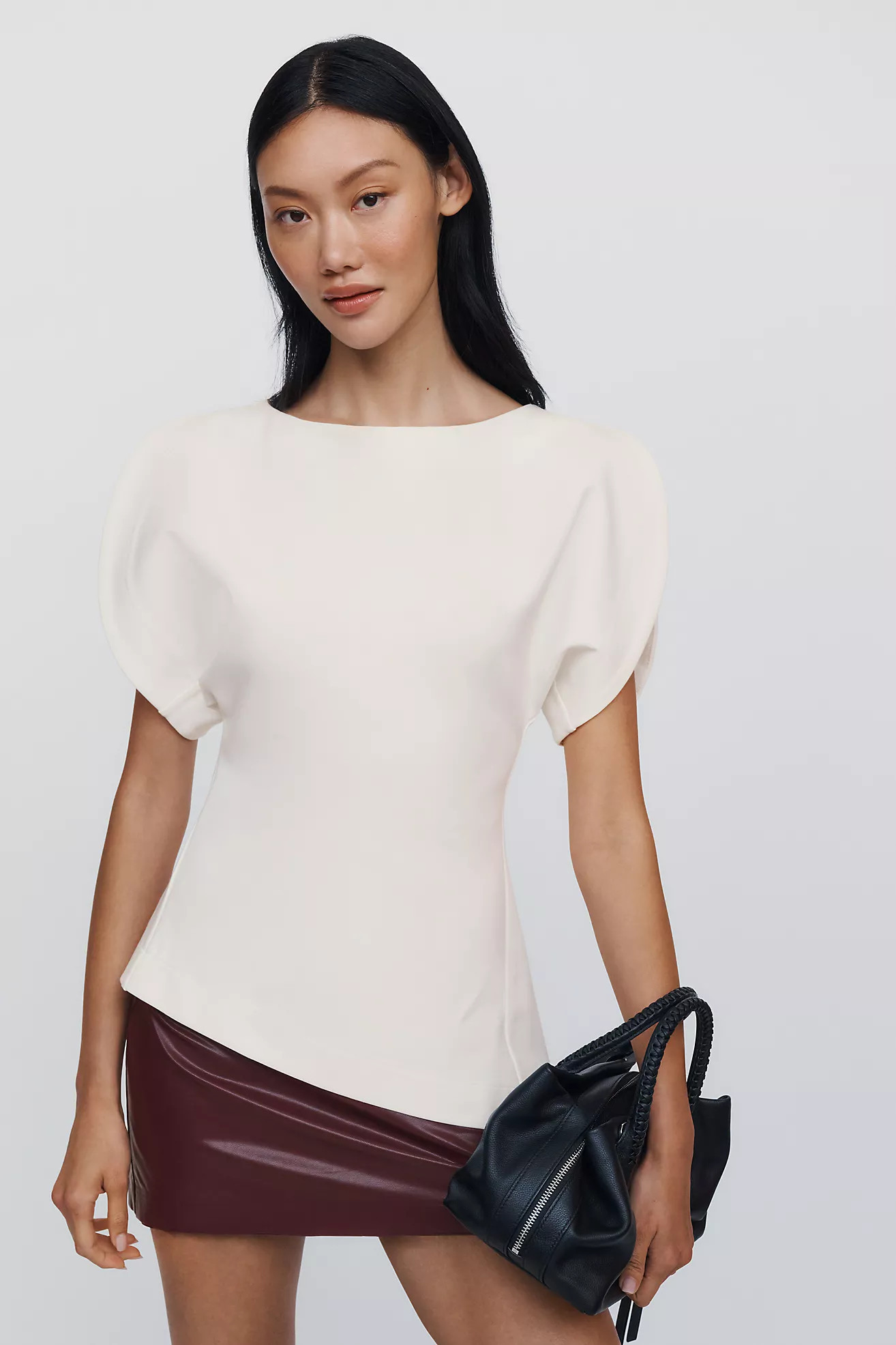 Maeve Structured Puff Sleeve Top | Anthropologie (US)