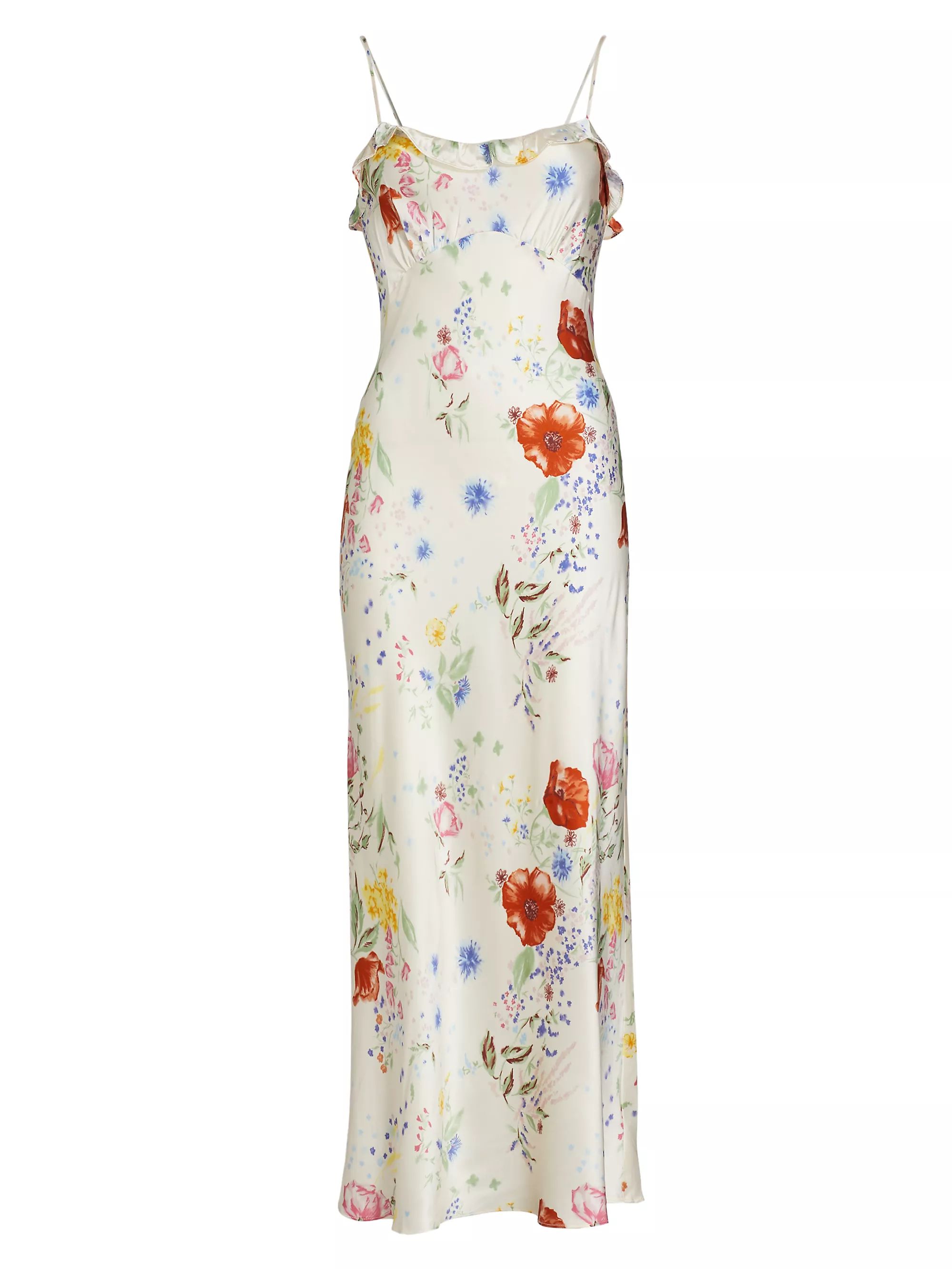 Aribella Floral Silk Midi-Dress | Saks Fifth Avenue
