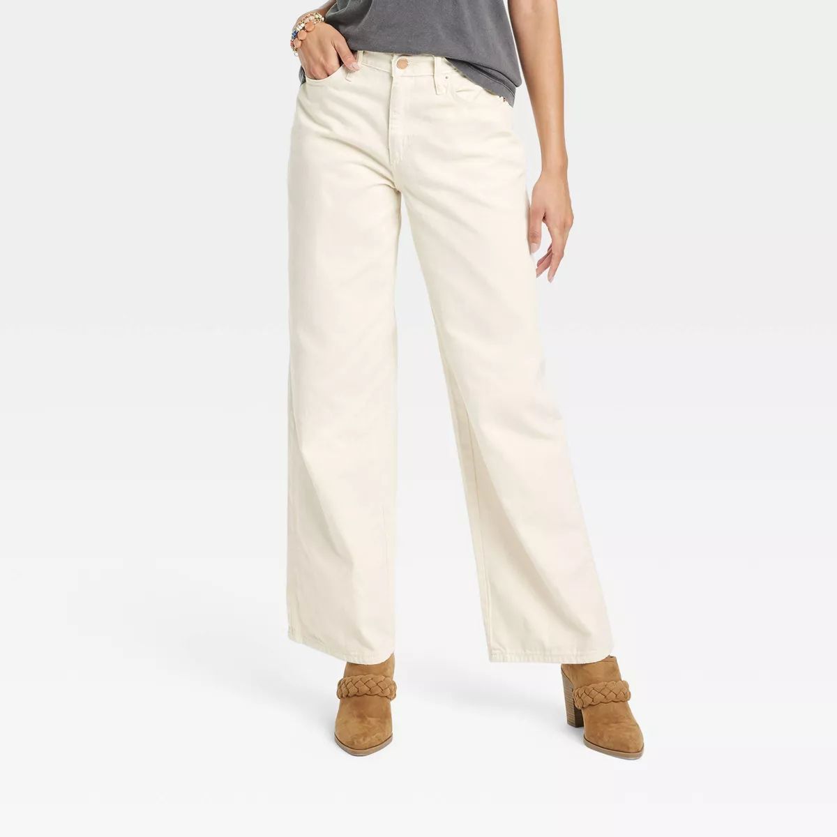 Women's High-Rise Wide Leg Jeans - Universal Thread™ Off-White | Target