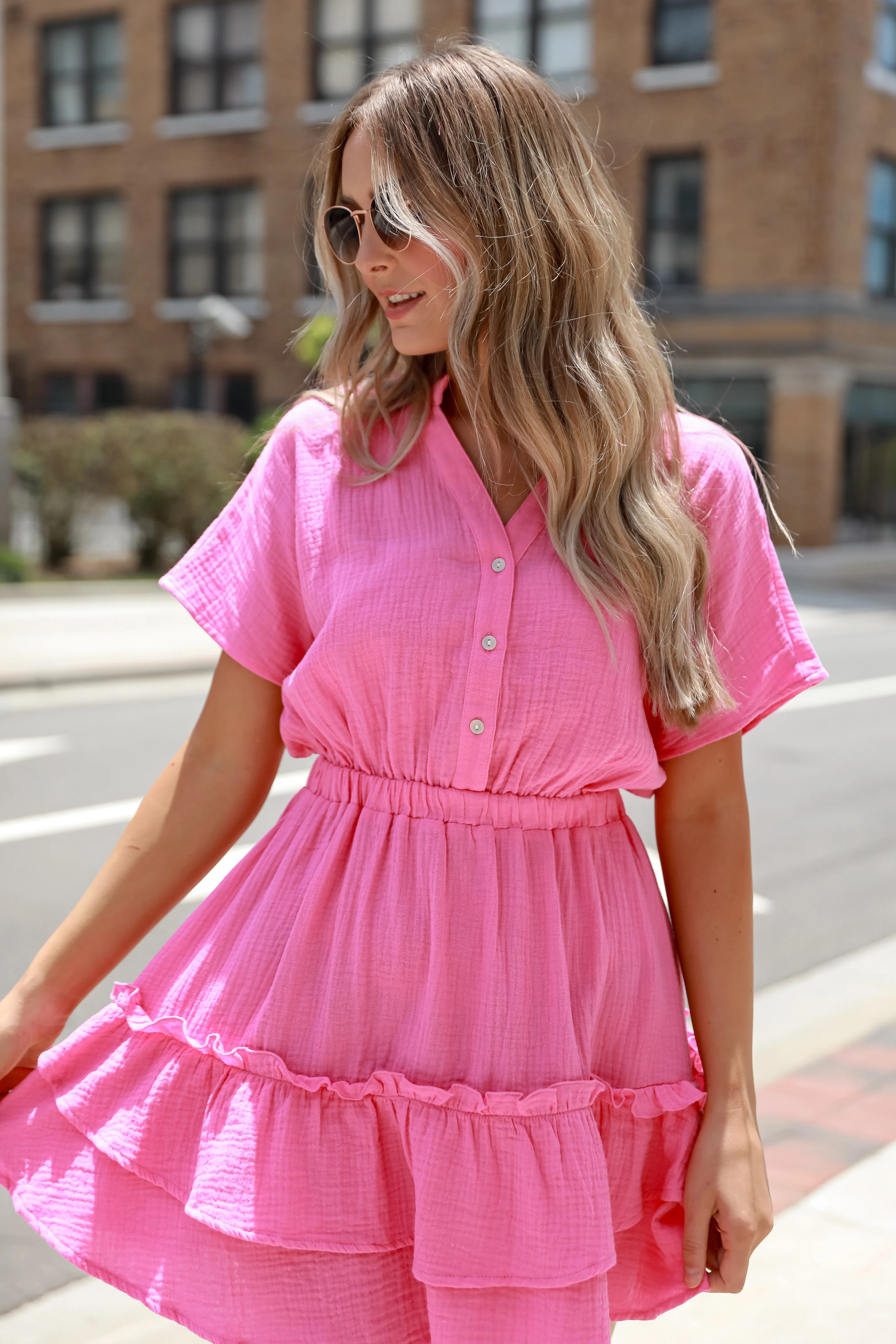 FINAL SALE - Looking Up Linen Mini Dress | Dress Up