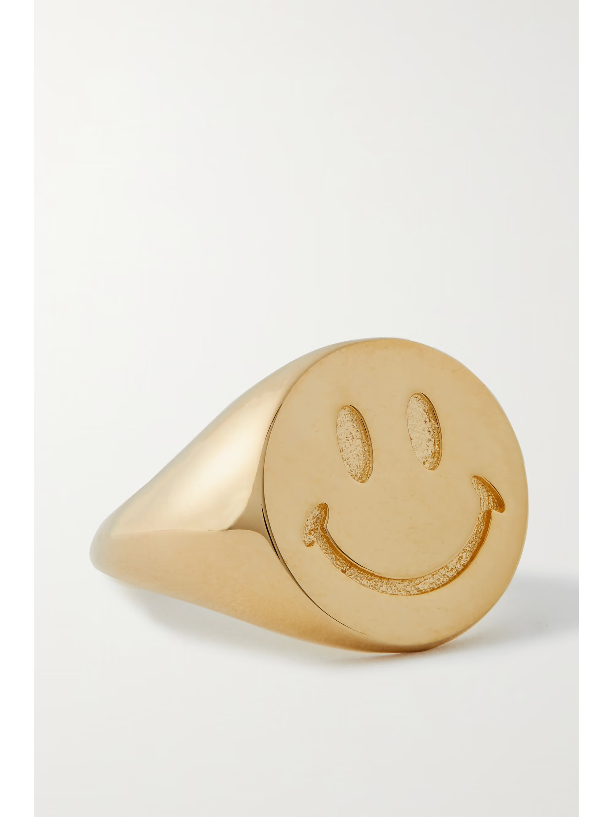 Be Happy gold-plated signet ring | NET-A-PORTER (UK & EU)