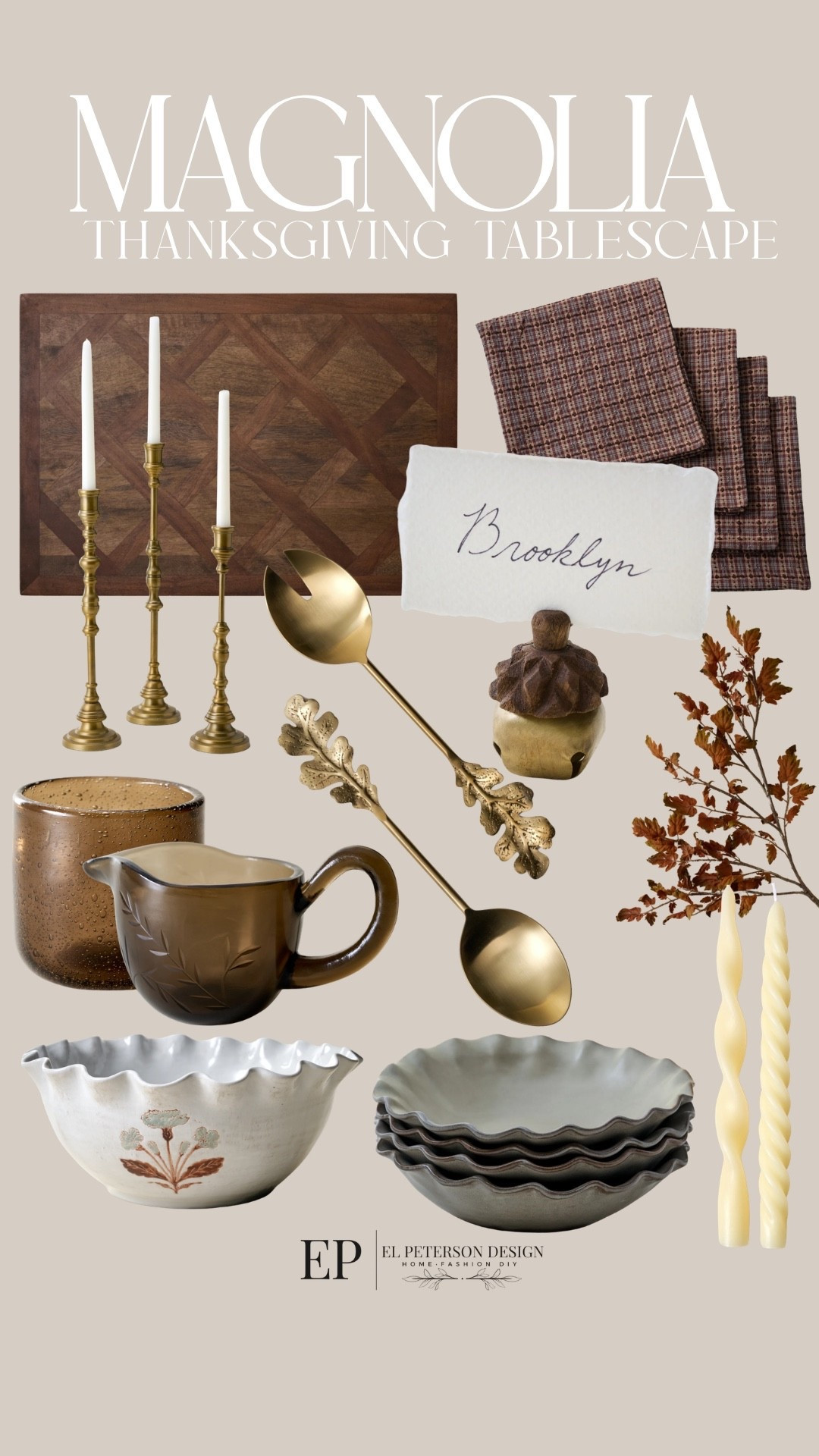 Magnolia
Thanksgiving Tablescape
Mugs
Bowls
Plates
Stems
Candles
Name holder
Candle holder
Cutting  board

#LTKHome