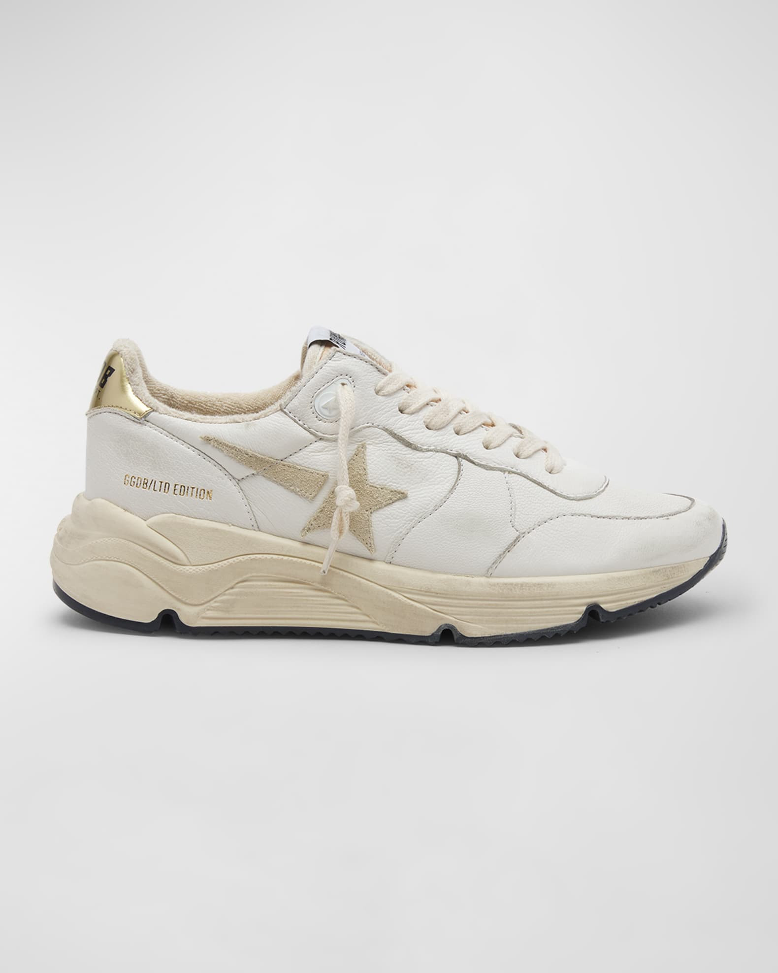 Star Dad Mixed Leather Running Sneakers | Neiman Marcus