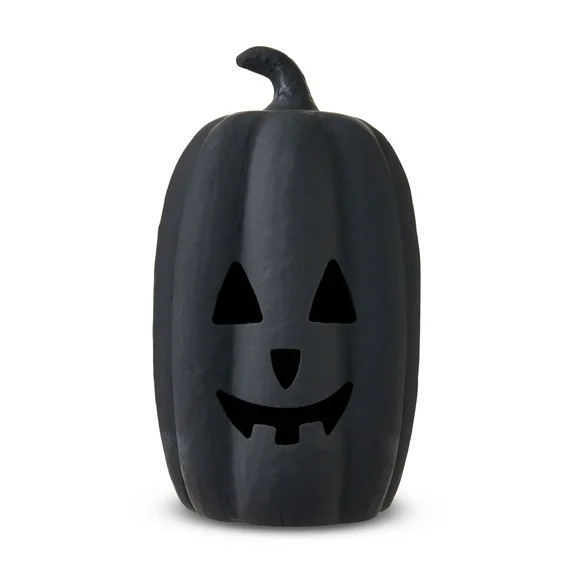 Paper Mache Pumpkin Black Tabletop Decor, 12" Height, Harvest by Way To Celebrate | Walmart (US)