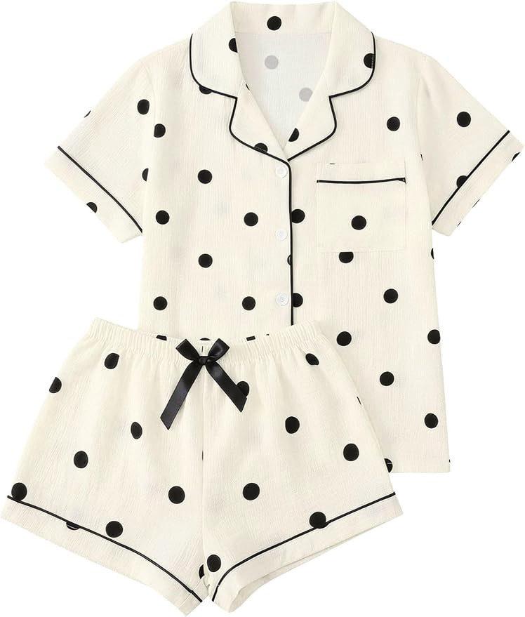 Verdusa Pajamas For Women Set 2 Piece Cute Pjs Sleepwear Lounge Sets | Amazon (US)