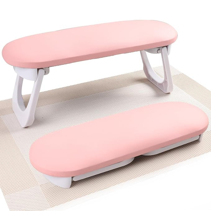 Nail Arm Rest, Professional Foldable PU Leather Nail Hand Rest with PVC Table Mat for Acrylic Nai... | Amazon (US)